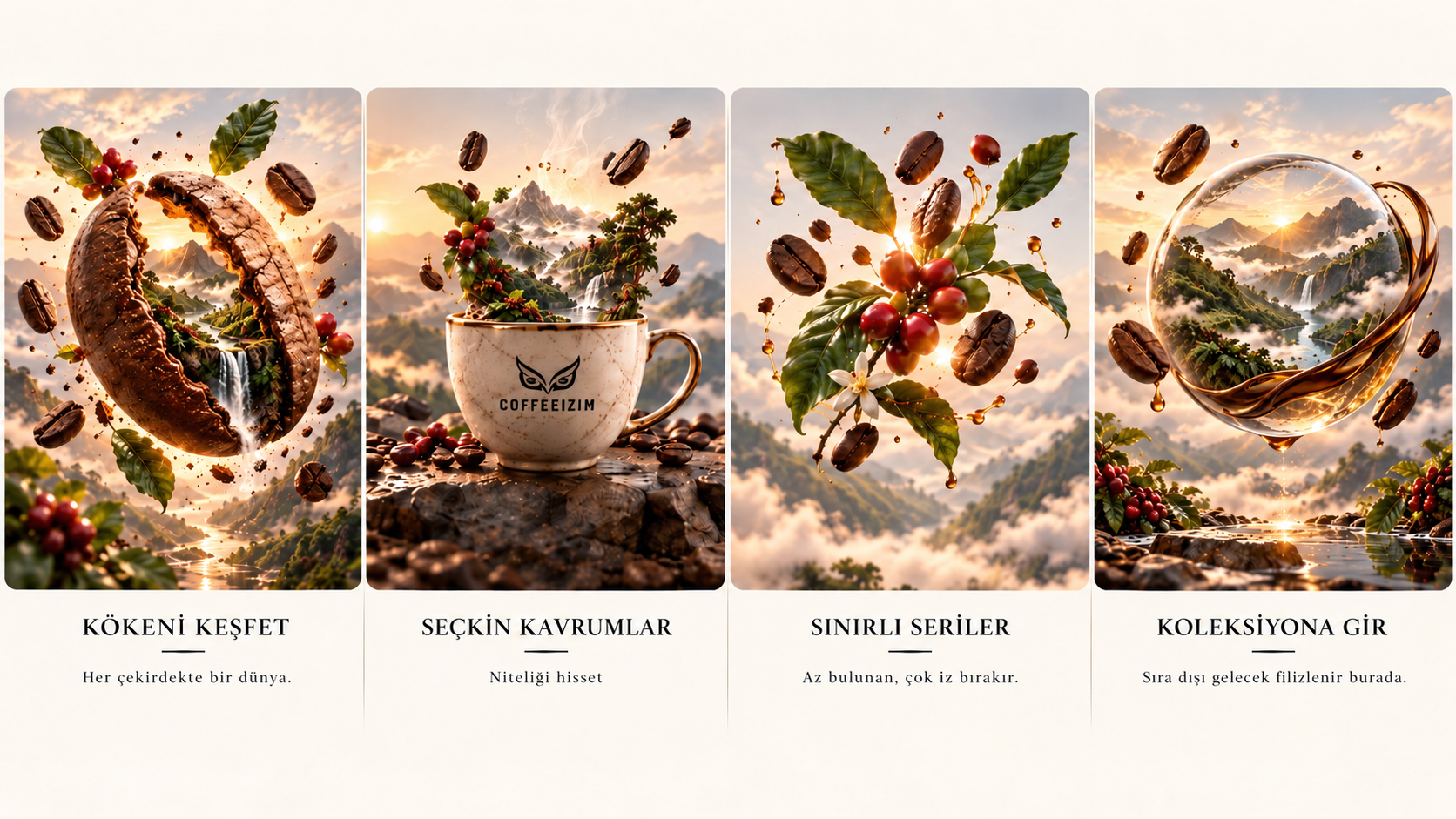 Coffeeizim kahve koleksiyonu: köken, seçkin kavrumlar, sınırlı seriler ve koleksiyona giriş